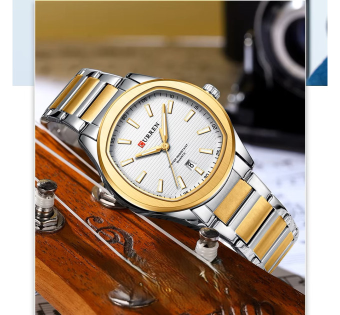 Curren 8474 Silver-Gold-White