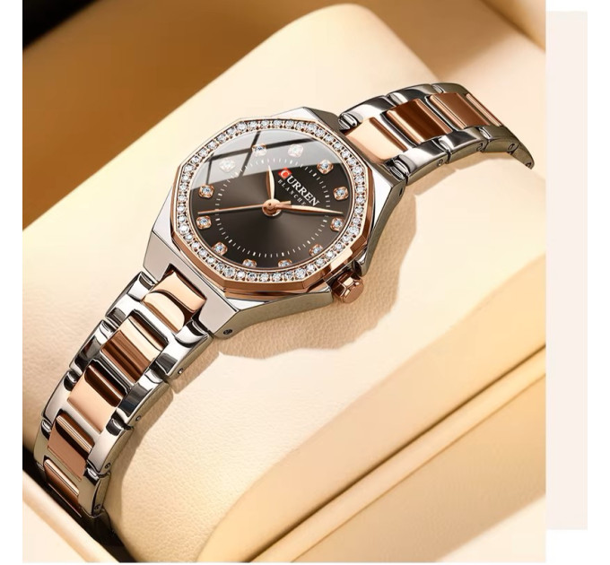 Curren 9100 Silver-Rose Gold-Brown