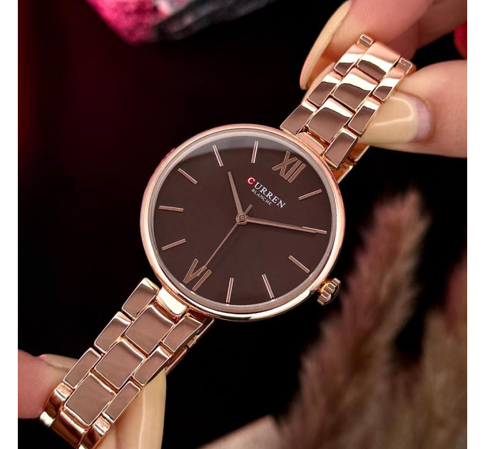 Curren 9017 Rose Gold-Red