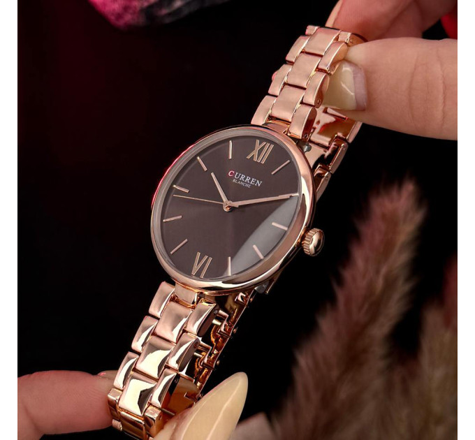 Curren 9017 Rose Gold-Red