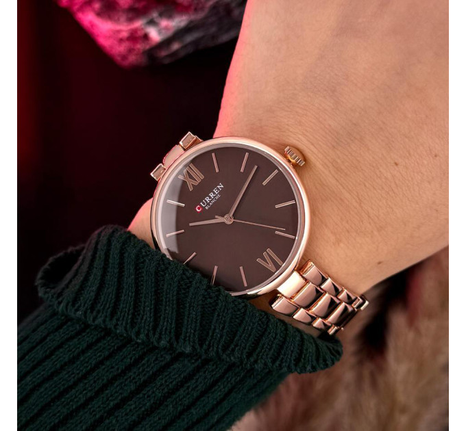 Curren 9017 Rose Gold-Red