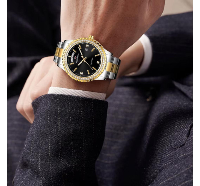 Forsining 6919 Silver-Gold-Black Steel