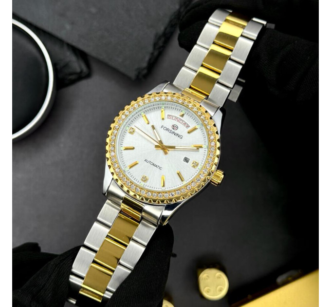 Forsining 6919 Silver-Gold-White Steel