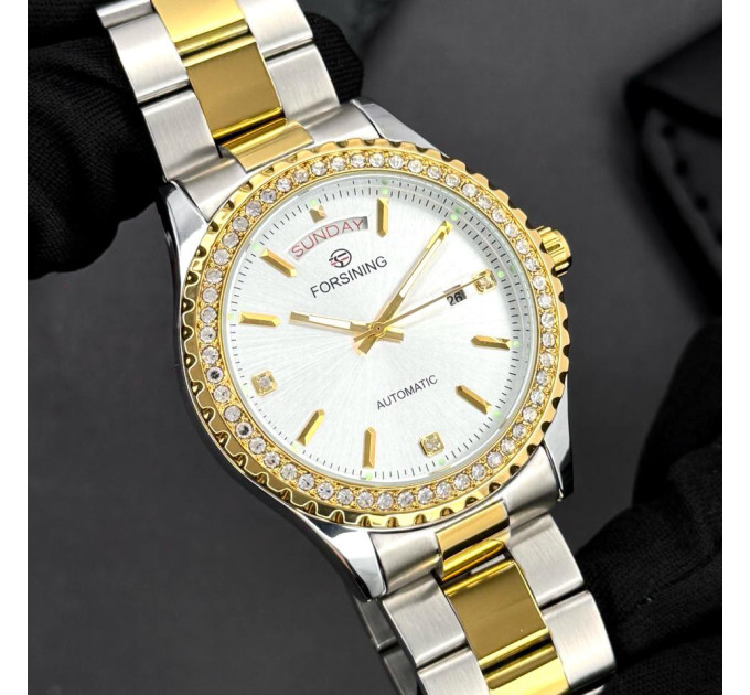 Forsining 6919 Silver-Gold-White Steel
