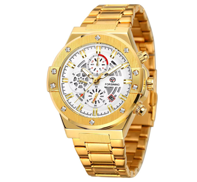 Forsining 6914 Gold-White Steel