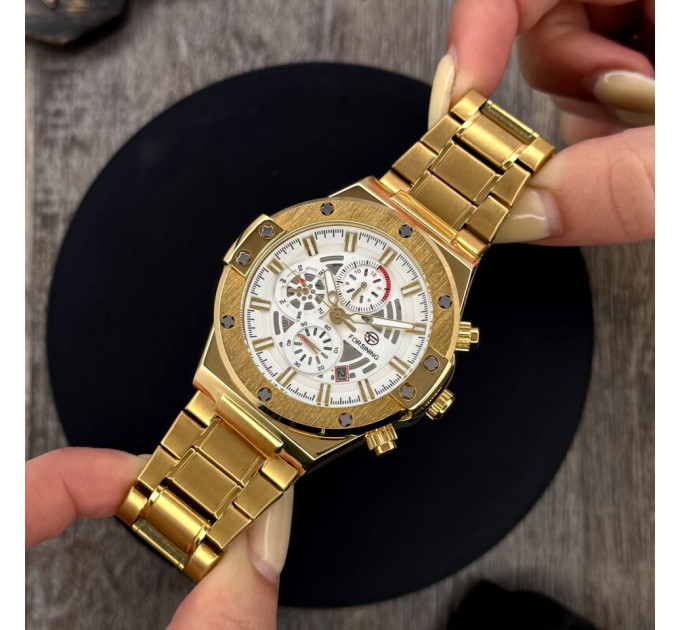 Forsining 6914 Gold-White Steel