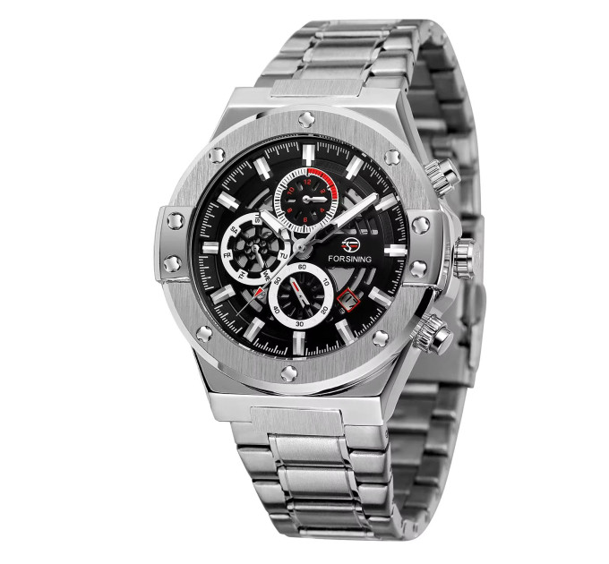 Forsining 6914 Silver-Black Steel