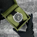 Awarder Embroidery Silver-Army Green Black Battery 10ATM