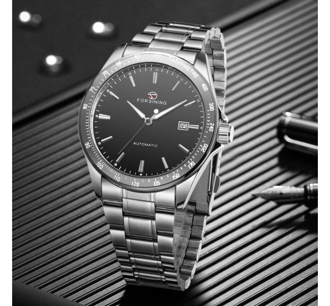 Forsining 8294 Silver-Black Steel