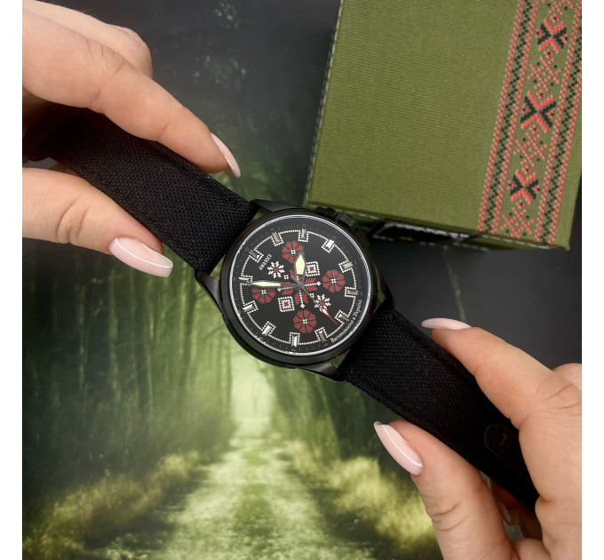 Awarder Embroidery Black-Red Black Battery 10ATM