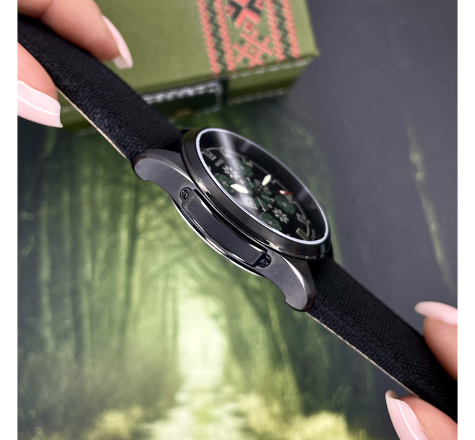 Awarder Embroidery Black-Green Black Battery 10ATM