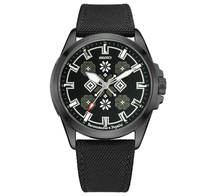 Awarder Embroidery Black-Army Green Black Battery 10ATM