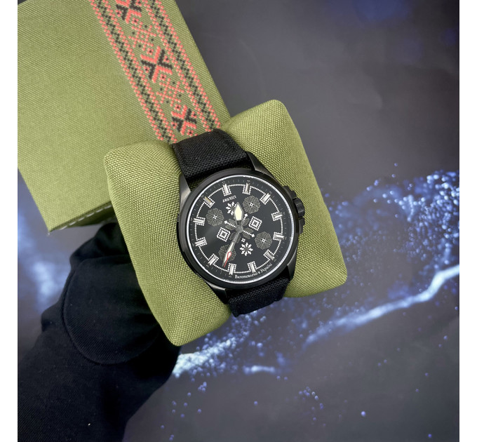 Awarder Embroidery Black-Army Green Black Battery 10ATM