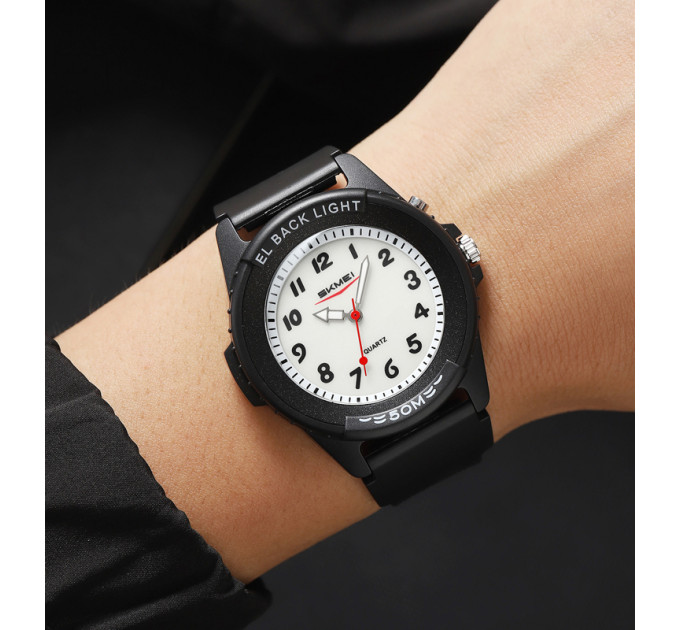 Skmei 2433BKWT-AC Black-White Namber
