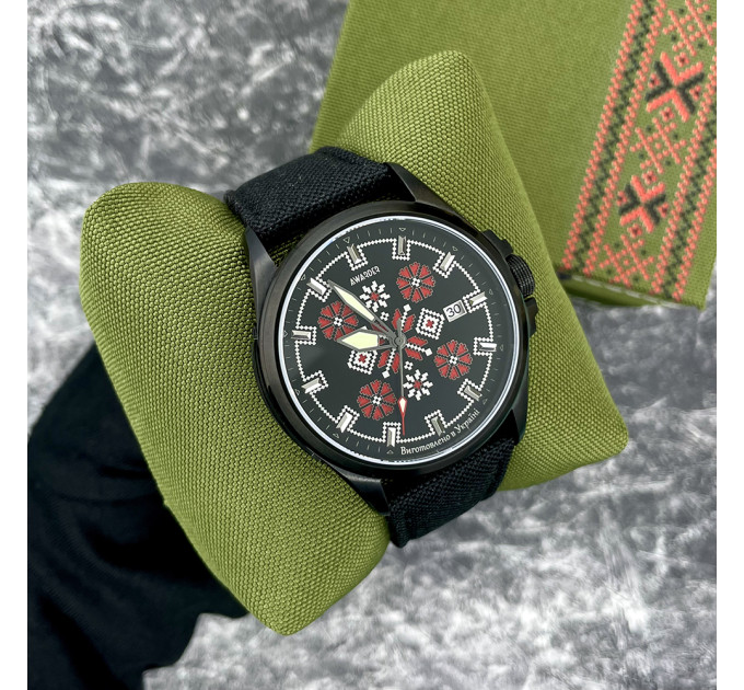 Awarder Embroidery Black-Red Black Automatic 10ATM