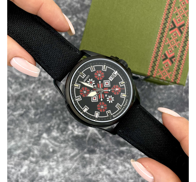 Awarder Embroidery Black-Red Black Automatic 10ATM