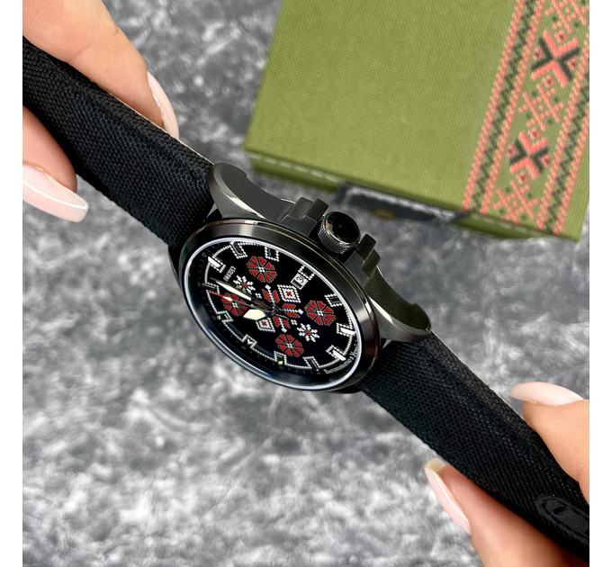 Awarder Embroidery Black-Red Black Automatic 10ATM