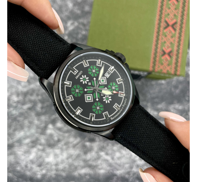 Awarder Embroidery Black-Green Black Automatic 10ATM