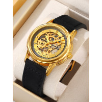 Skmei M035LGDBK Gold-Black Leather
