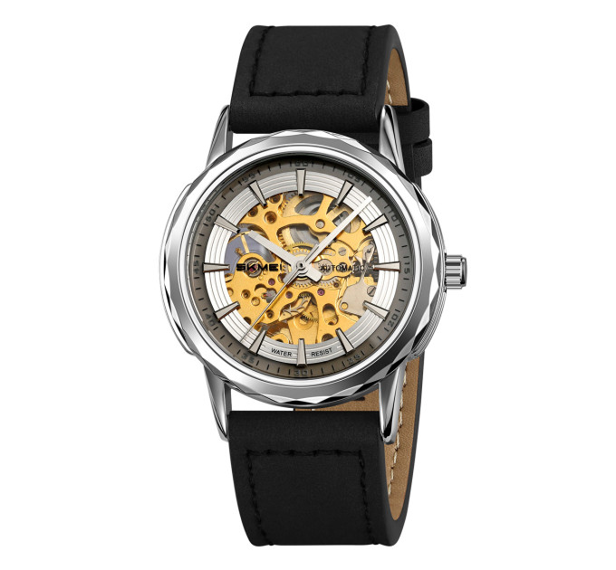 Skmei M035LSIBK Silver-Black Leather