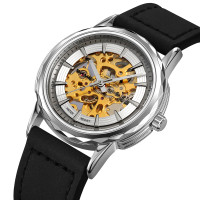 Skmei M035LSIBK Silver-Black Leather