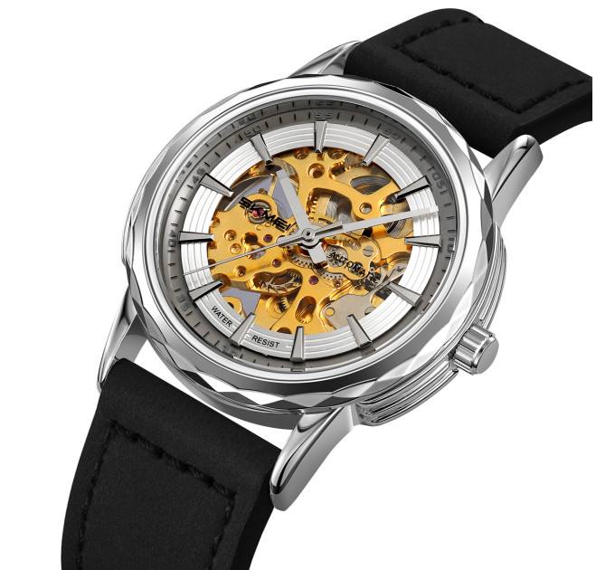 Skmei M035LSIBK Silver-Black Leather