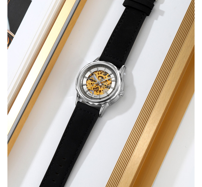 Skmei M035LSIBK Silver-Black Leather