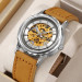 Skmei M035LSILTBN Silver-Light Brown Leather