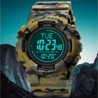 Skmei 2077AGCM Army Green Camo+Compass STOPPED