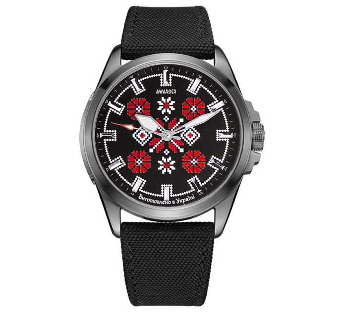 Awarder Embroidery Silver-Red Black Battery 10ATM