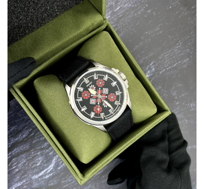 Awarder Embroidery Silver-Red Black Battery 10ATM
