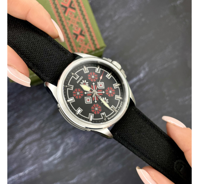 Awarder Embroidery Silver-Red Black Battery 10ATM