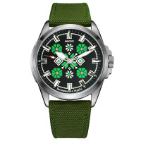 Awarder Embroidery Silver-Green Green  Battery 10ATM