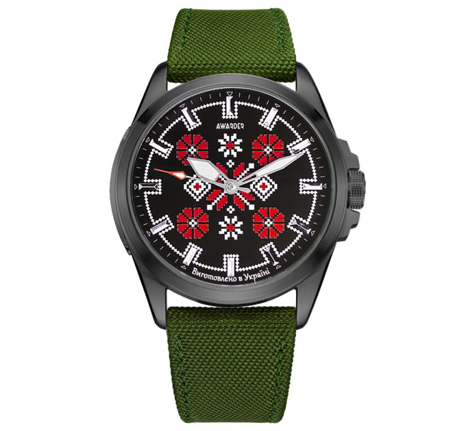 Awarder Embroidery Black-Red Green  Battery 10ATM