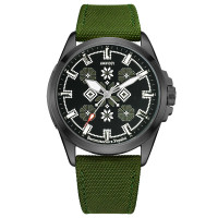 Awarder Embroidery Black-Army Green Green  Battery 10ATM