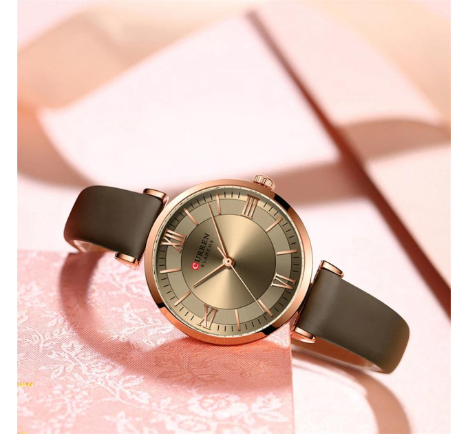Сurren 9079 Rose Gold-Coffee