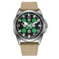 Awarder Embroidery Silver-Green Khaki Battery 10ATM