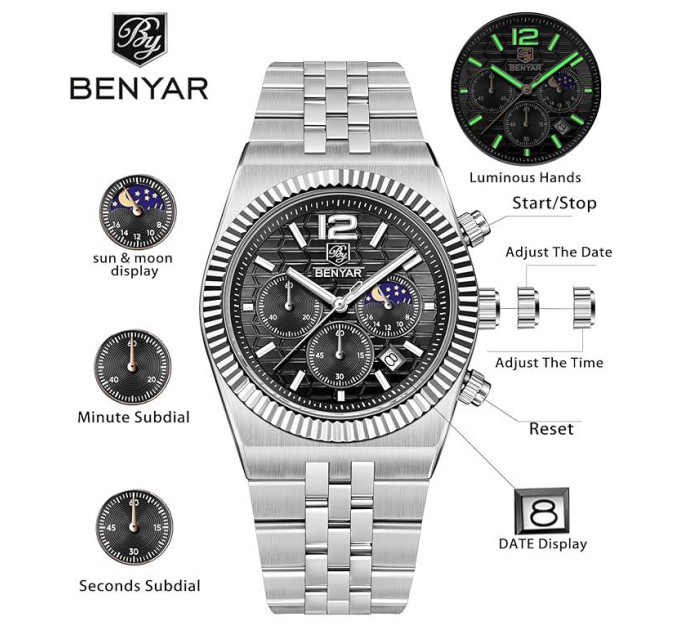Benyar BY-5225 Silver-Black