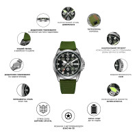 Awarder Embroidery Silver-Red Green  Automatic 10ATM