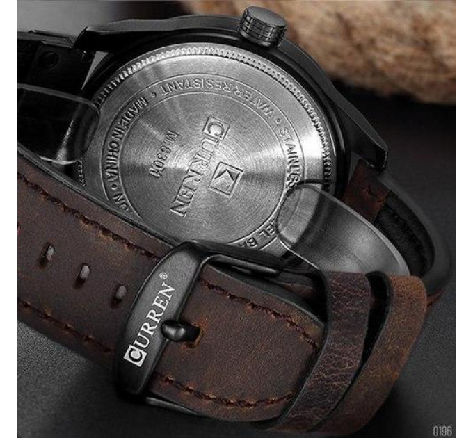 Curren 8301 Black-Dark Brown