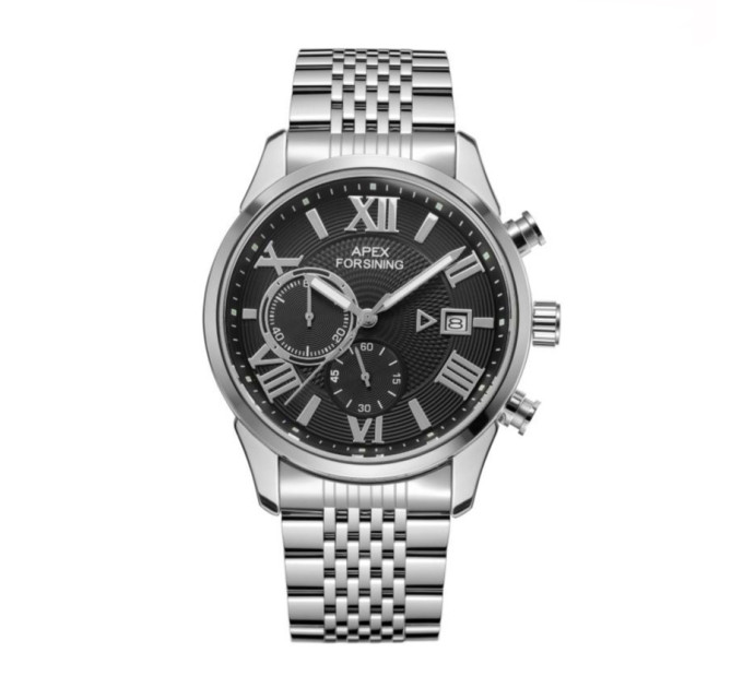 Forsining 8304 Silver-Black Steel