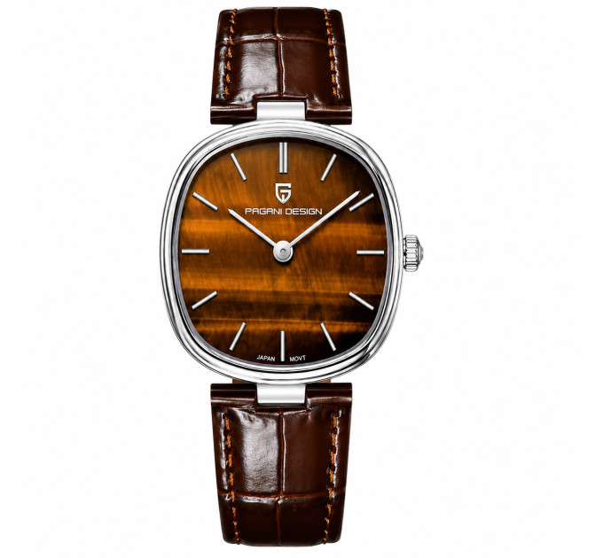 Pagani Design PD-1825 Silver-Brown Leather