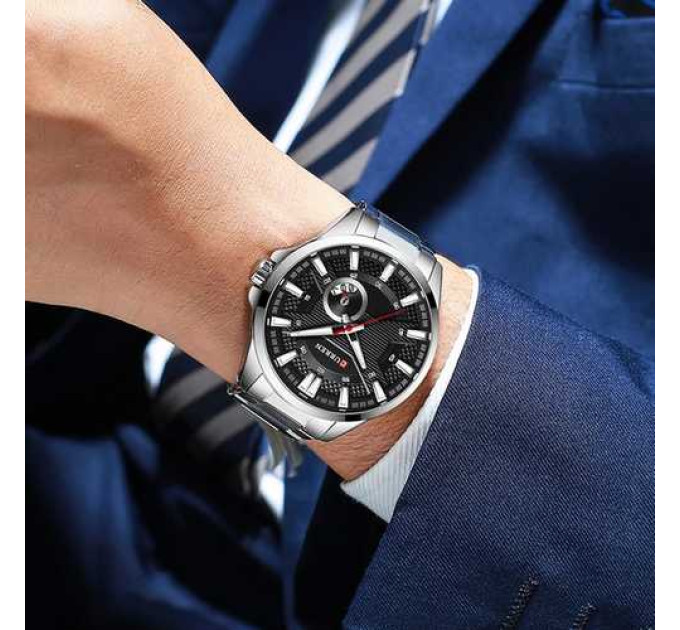 Curren 8372 Silver-Black