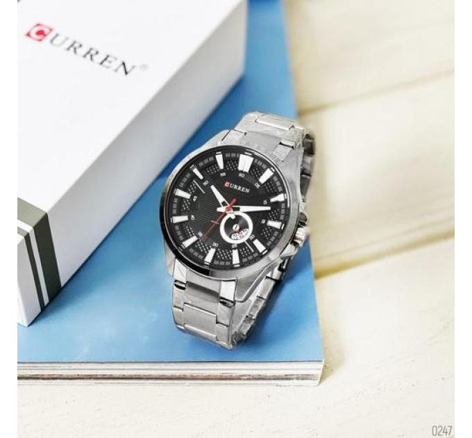 Curren 8372 Silver-Black