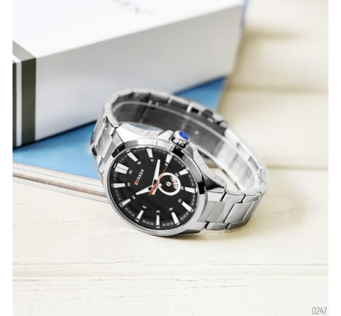 Curren 8372 Silver-Black
