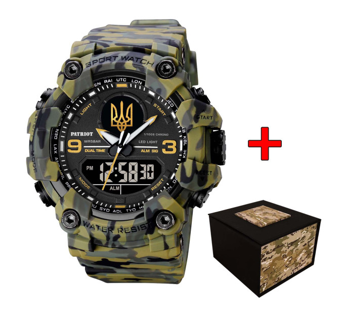 Patriot 001CMGRUAGD Тризуб золото Зелений камуфляж + Коробка.
