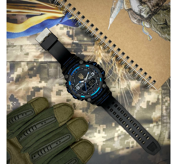 Patriot 001BUUAGD Тризуб золото Чорні з синім. + Коробка.