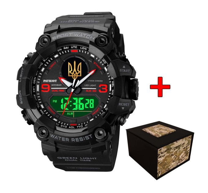 Patriot 001RDUAGD Тризуб золото Чорні з червоним + Коробка.
