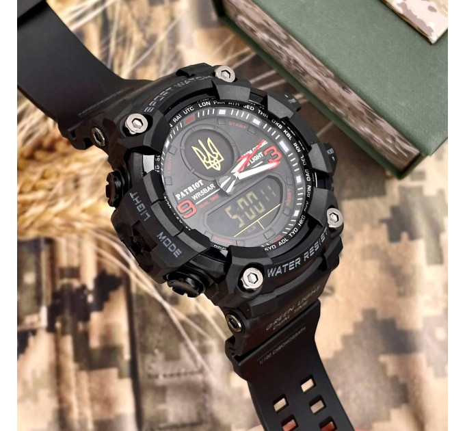 Patriot 001RDUAGD Тризуб золото Чорні з червоним + Коробка.