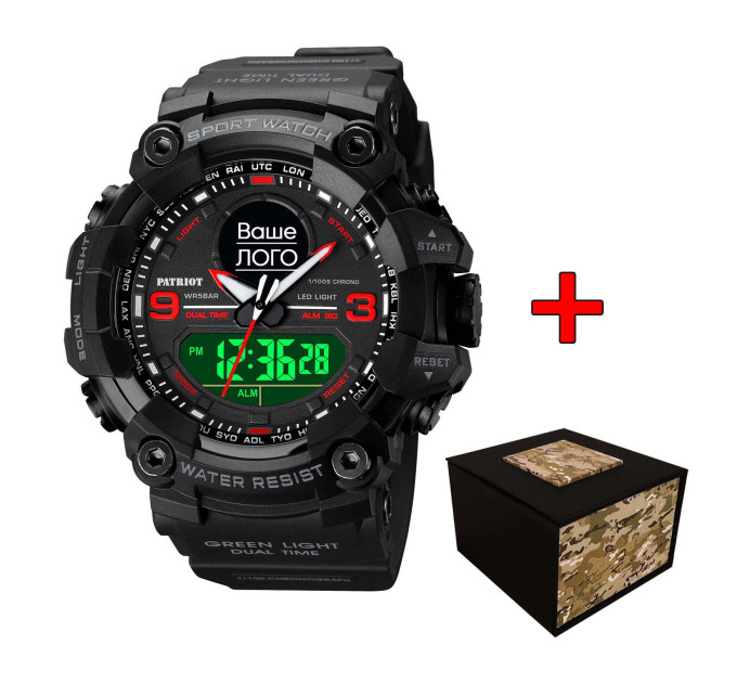 Patriot 001RDUA Ваше лого Чорні з червоним + Коробка